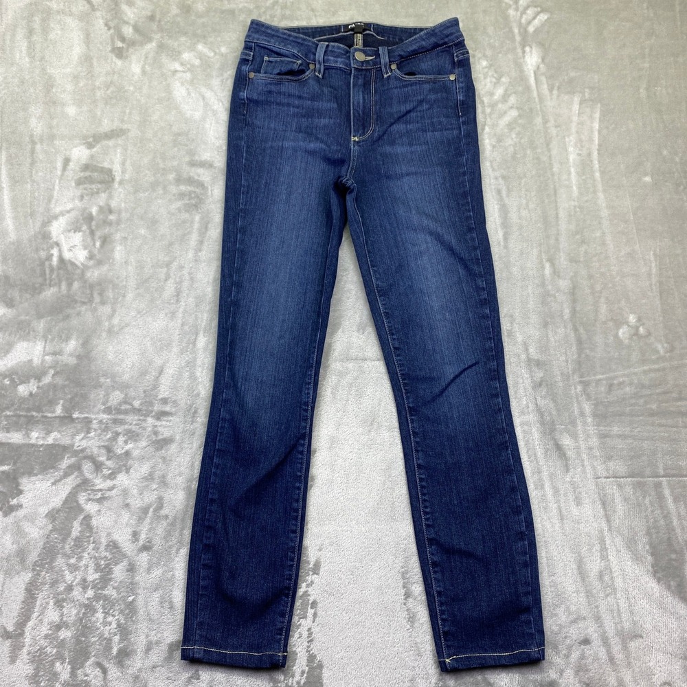 PAIGE Hoxton Ankle High Rise Skinny Jeans Dark Wash Women's Size 26 Fits 25"